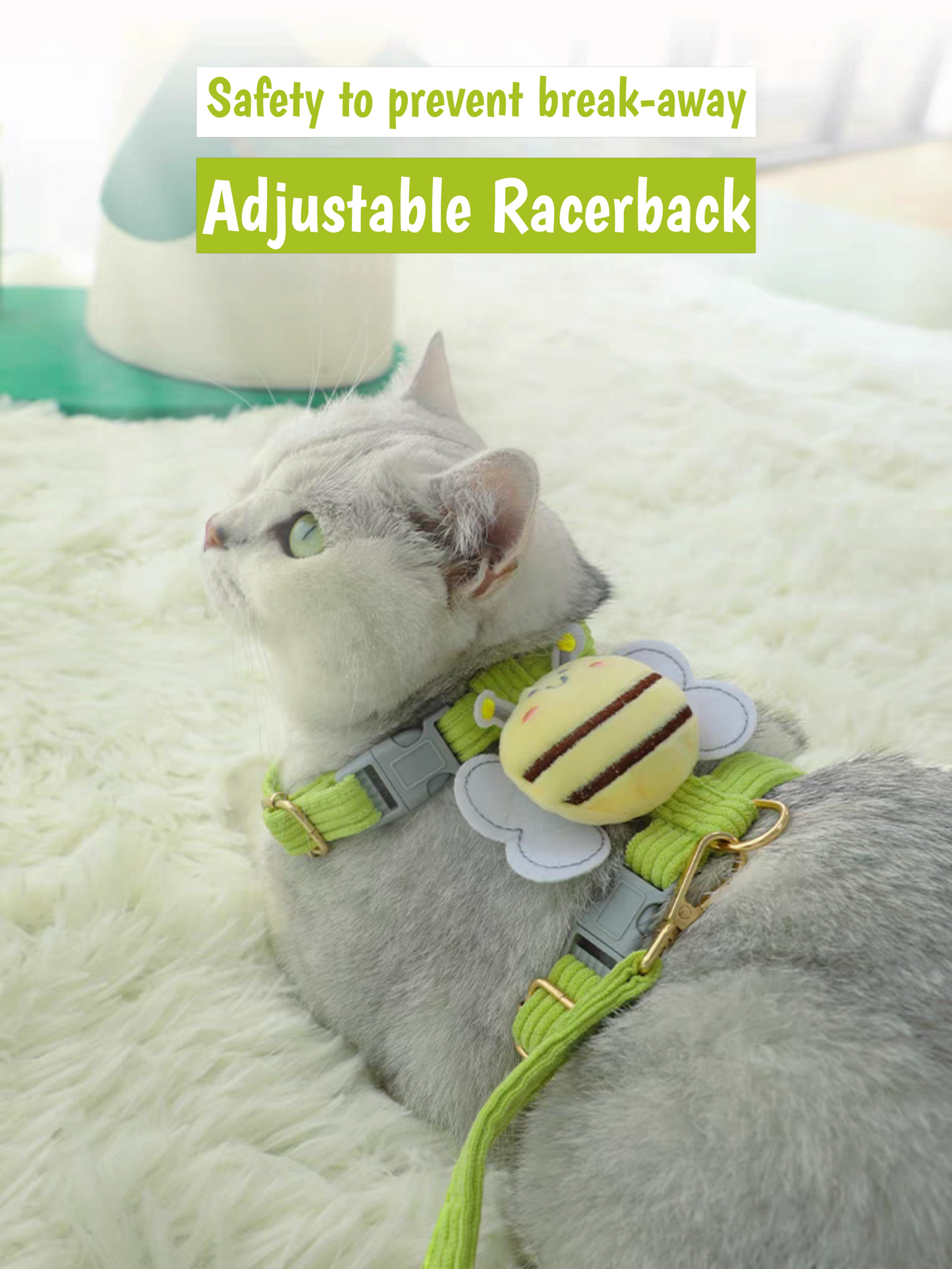 Bee Shape Cat Harness Traction Rope