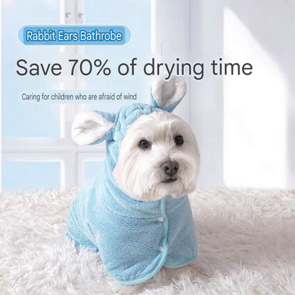 Rabbit ears bathrobe for dogs