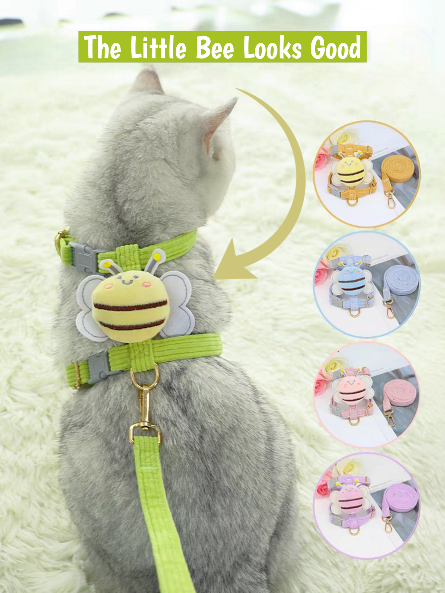 Bee Shape Cat Harness Traction Rope - PetsLoveStory®