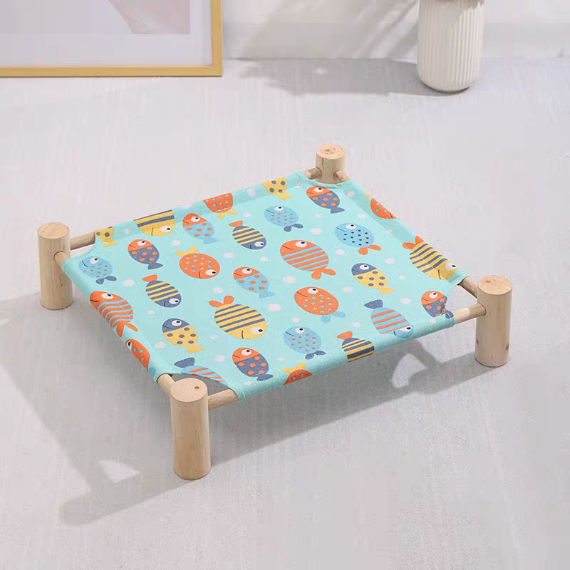 Wooden Cat Camp Bed for summer