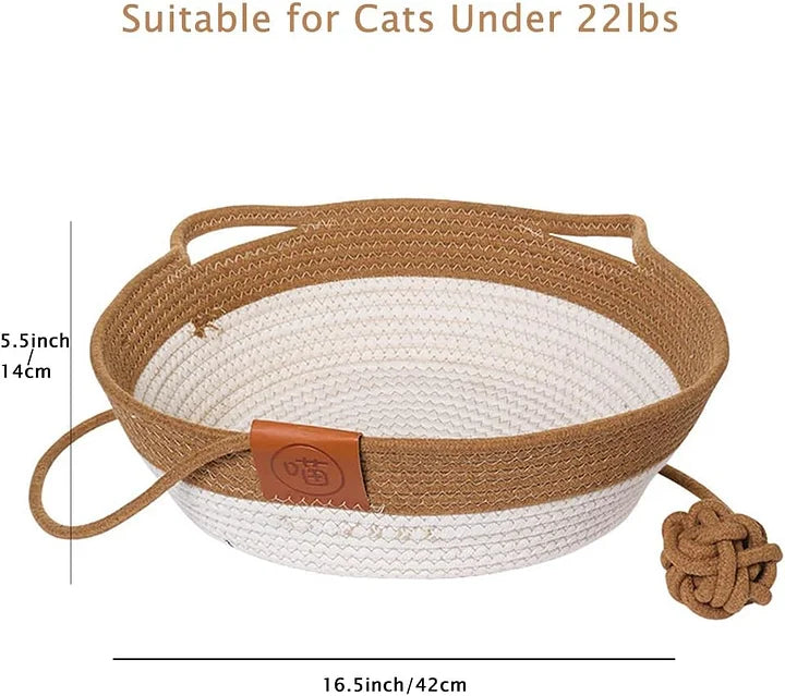 Handwoven Cotton Rope Cat Bed