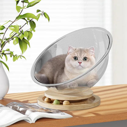 Space Capsule Cat Bed Transparnt Cat House