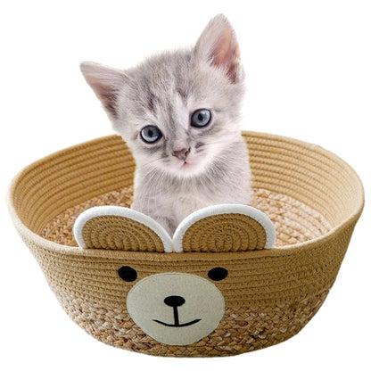 Cat Woven Basket Cooling Nest